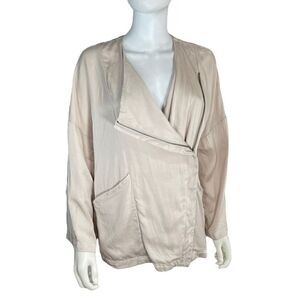 Anthropologie Cupcakes & Cashmere Women’s M Taupe Drape Full Zip Jacket Coat